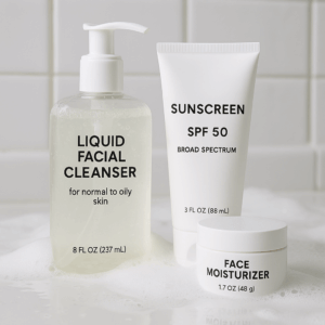 Sabonete liquido hidratante facial, e protetor solar